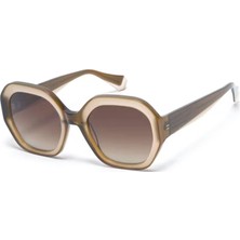 Gigi Studios Vanguard Bright 6822 2 Kahverengi Geometrik Kadın Güneş Gözlüğü