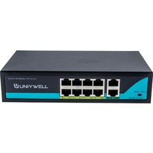 Uniywell 8 Port 10/100MBPS Poe Switch & 1000 Mbps Uplink Unıywell