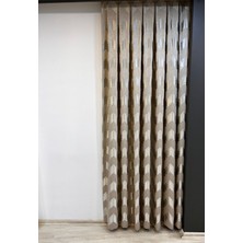 Boutique Curtain Benekli Bej Şönil Kumaş Fon Perde Boru Sık Pile Dikim