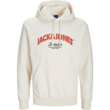 Jack & Jones Jack&Jones Bronx Arch Big Erkek Ekru Kapüşonlu Sweatshirt