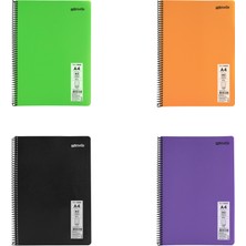 Mynote Flex Neon A4 Defter 80 Yaprak 2 Kareli 2 Çizgili Defter Seti