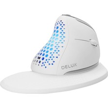 Delux Seeker Kablosuz Ergonomik Dikey Mouse, OLED Ekran - M618SXD-BEYAZ