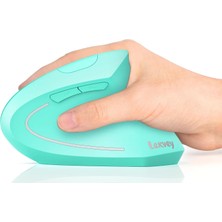 Lekvey Dikey Kablosuz Ergonomik Mouse, Şarj Edilebilir 2.4g Optik - Yeşil