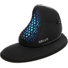 Delux Seeker Kablosuz Ergonomik Dikey Mouse, OLED Ekran - M618XSD-SIYAH