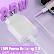 25 Watt Hızlı Şarj Adaptörü Type-C Adaptör Pd Şarj Cihazı Fast Charger iPhone ve Samsung Uyumlu