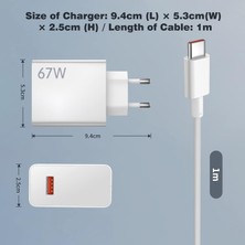 67 W USB Şarj Cihazı Set Hızlı Şarj USB C Kablolu Hızlı Şarj Cihazı Duvar Şarj Cihazı Tablet ve Telefon Şarj Aleti Fast Charge