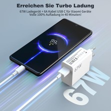 67 W USB Şarj Cihazı Set Hızlı Şarj USB C Kablolu Hızlı Şarj Cihazı Duvar Şarj Cihazı Tablet ve Telefon Şarj Aleti Fast Charge