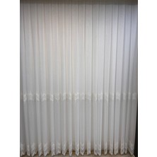 Boutique Curtain Bambu Brode Dantel Işlemeli Sık Pile Tül Perde Salon Perdesi