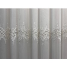 Boutique Curtain Bambu Brode Dantel Işlemeli Sık Pile Tül Perde Salon Perdesi