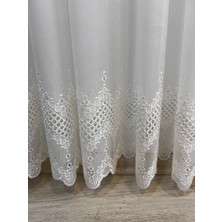 Boutique Curtain Bambu Brode Dantel Işlemeli Sık Pile Tül Perde Salon Perdesi