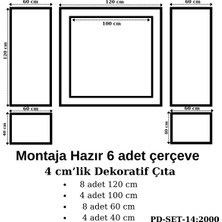 Pazar Dolu Montaja Hazır 6 Adet Çerçeve 4 Cm'lik (Pd-Set-14: 2000)