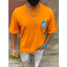 Ormancı Ormancı Giyim Turuncu Sırt Baskılı Oversize T-Shirt