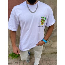 Ormancı Giyim Beyaz Sırt Baskılı Oversize T-Shirt