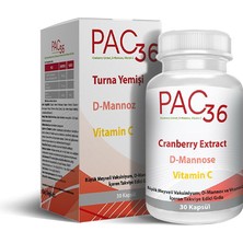 Pac36 Cranberry Extract D-Mannose Vitamin C 30 Kapsül