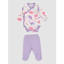 Luggi Baby Uzun Kollu Desenli Kız Bebek Takımı 0-6 Ay