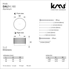 Kms Dali Alüminyum Düğme Kulp Dolap Çekmece Ünite Komidin Kulbu 32MM Altın