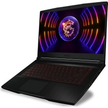 Msı Thın GF63 Intel Core I7 12650H 16GB 2tb SSD RTX3050 15.6" Fhd 144Hz Fdos Taşınabilir Bilgisayar 12UC-666XTR-A2 & Anzar Mouse