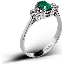 Kuyumcudükkanı Kuyumcudukkani Zümrüt Renkli Tektaş YÜZÜK-10206-W-GRN