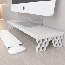 3 Boyutlu Hepsi Monitör Yükseltici Model No : 3 - Bilgisayar Ekran Yükseltici - Renkli Altıgen Desenli Tasarım