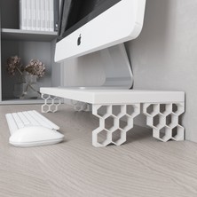 3 Boyutlu Hepsi Monitör Yükseltici Model No : 3 - Bilgisayar Ekran Yükseltici - Renkli Altıgen Desenli Tasarım