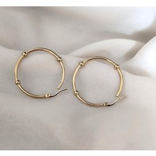 HD Marketim Küpe Halka Kararmaz Çelik 316L Sarı Renk Halka Küpe 16975