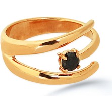 Kuyumcudükkanı Kuyumcudukkani Siyah Taşlı Free Size YÜZÜK-10326-R-BLK