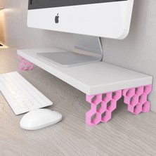 3 Boyutlu Hepsi Monitör Yükseltici Model No : 3 - Bilgisayar Ekran Yükseltici - Renkli Altıgen Desenli Tasarım