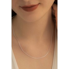 Osmanlı Gümüş Kadın Gümüş Kolye - 1.5 mm Love Model Gümüş Kolye