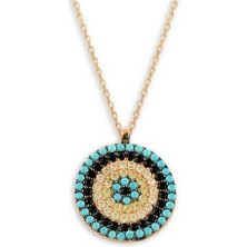 Osmanlı Gümüş Nazar Boncuğu Göz Bayan Gümüş Kolye