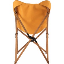 Bag The Joy Ahşap Katlanır Masa Sandalye Seti Kahverengi - Hardal Kılıf 60X60X55 Kahverengi Masa