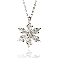 Osmanlı Gümüş Damla Taşlı Çiçek Figürlü Bayan Gümüş Kolye