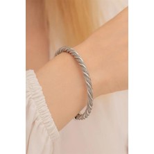 Osmanlı Gümüş Kadın Bileklik - Hasır Örgü Bijuteri Kadın Bileklik