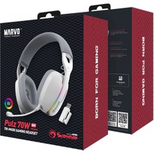 Marvo Pulz 70W HG9086WH Wireless Gaming Rgb Kablosuz Oyuncu Kulaklık