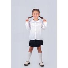 Trend Baby Kids Kız Çocuk Okul Gömleği Dantel Detaylı 5-8 Yaş