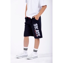 Skate Baskılı Lacivert Renk Erkek Cocuk Kaprı