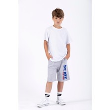Skate Baskılı Gri Renk Erkek Cocuk Kaprı