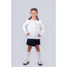 Trend Baby Kids Kız Çocuk Okul Gömleği Fırfır Yaka 9-12 Yaş