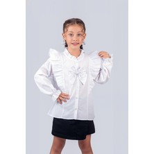 Trend Baby Kids Kız Çocuk Okul Gömleği Fiyonklu 9-12 Yaş