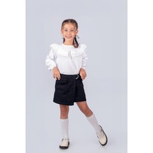 Trend Baby Kids Kız Çocuk Okul Gömleği Dantelli Fırfır Detaylı 9-12 Yaş