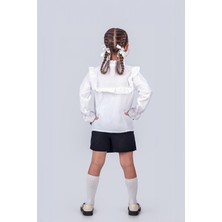 Trend Baby Kids Kız Çocuk Okul Gömleği Fırfır Yaka 2-5 Yaş