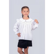 Trend Baby Kids Kız Çocuk Okul Gömleği Brodeli 5-8 Yaş