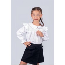 Trend Baby Kids Kız Çocuk Okul Gömleği Brodeli 5-8 Yaş