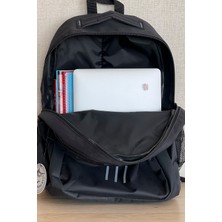 Nemo Bags Siyah Sırt Çantası Büyük Boy Okul Çantası Seyahat Çantası Su Itici Spor Çantası 45X30X15CM 24LT