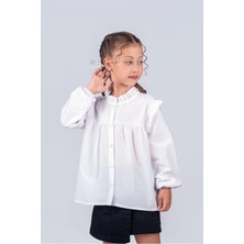 Trend Baby Kids Kız Çocuk Okul Gömleği Fırfırlı 5-8 Yaş