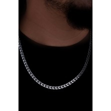 Osmanlı Gümüş Erkek Çelik Kolye - Barlı Gurmet Model Çelik Kolye