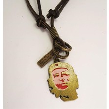 Osmanlı Gümüş Che Deri Erkek Kolye