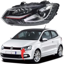 Vw Polo 6r / 6j Uyumlu Gti Kırmızı Şeritli Far