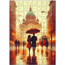 Tablomega Ahşap Mdf Puzzle Yapboz Cami Manzarası ve Insanlar 120 Parça 25*35 cm