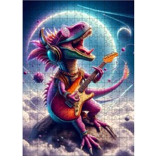 Tablomega Ahşap Mdf Puzzle Yapboz Gitar Çalan Dinazor 255 Parça 35*50 cm