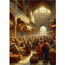 Tablomega Ahşap Mdf Puzzle Yapboz Osmanlı Döneminde Pazar 500 Parça 50*70 cm